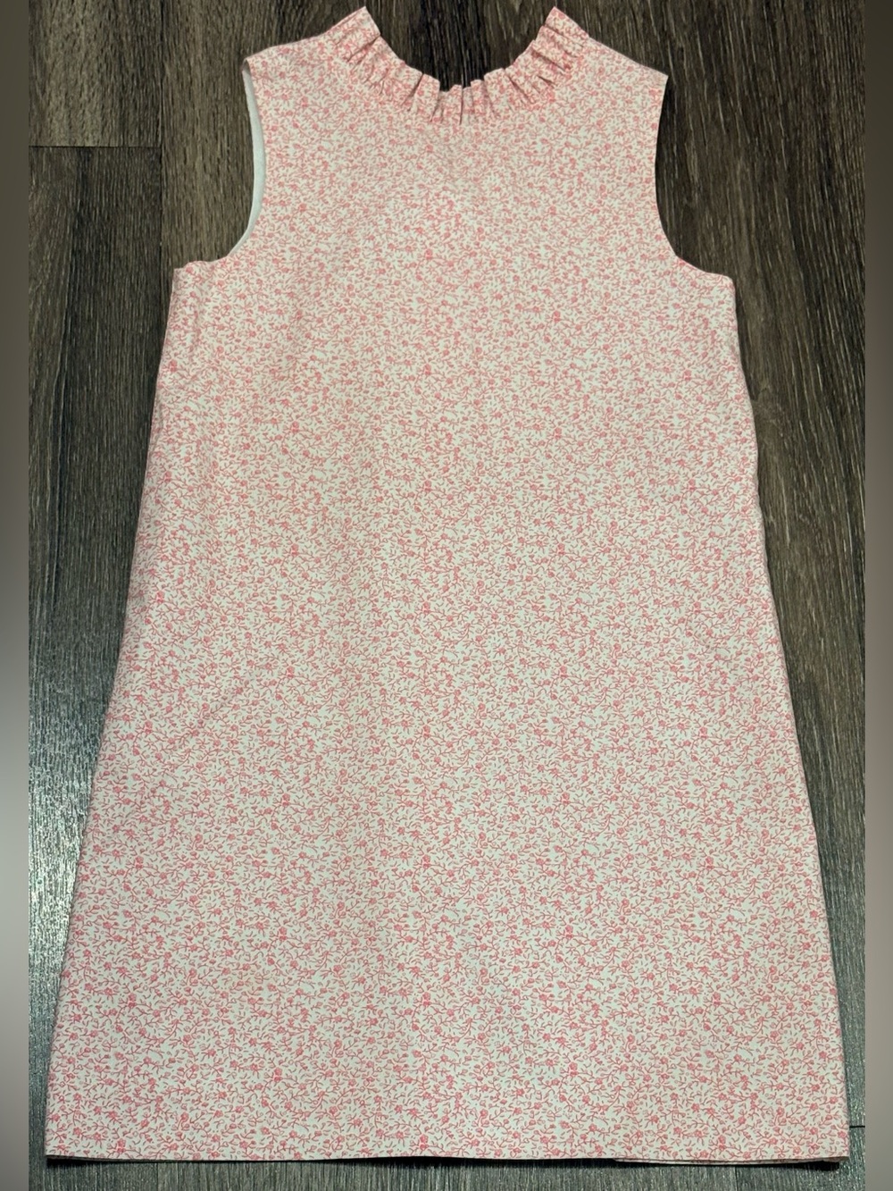 Little English Girls Pink and White Vinings Sleeveless Elizabeth Dress Size 8